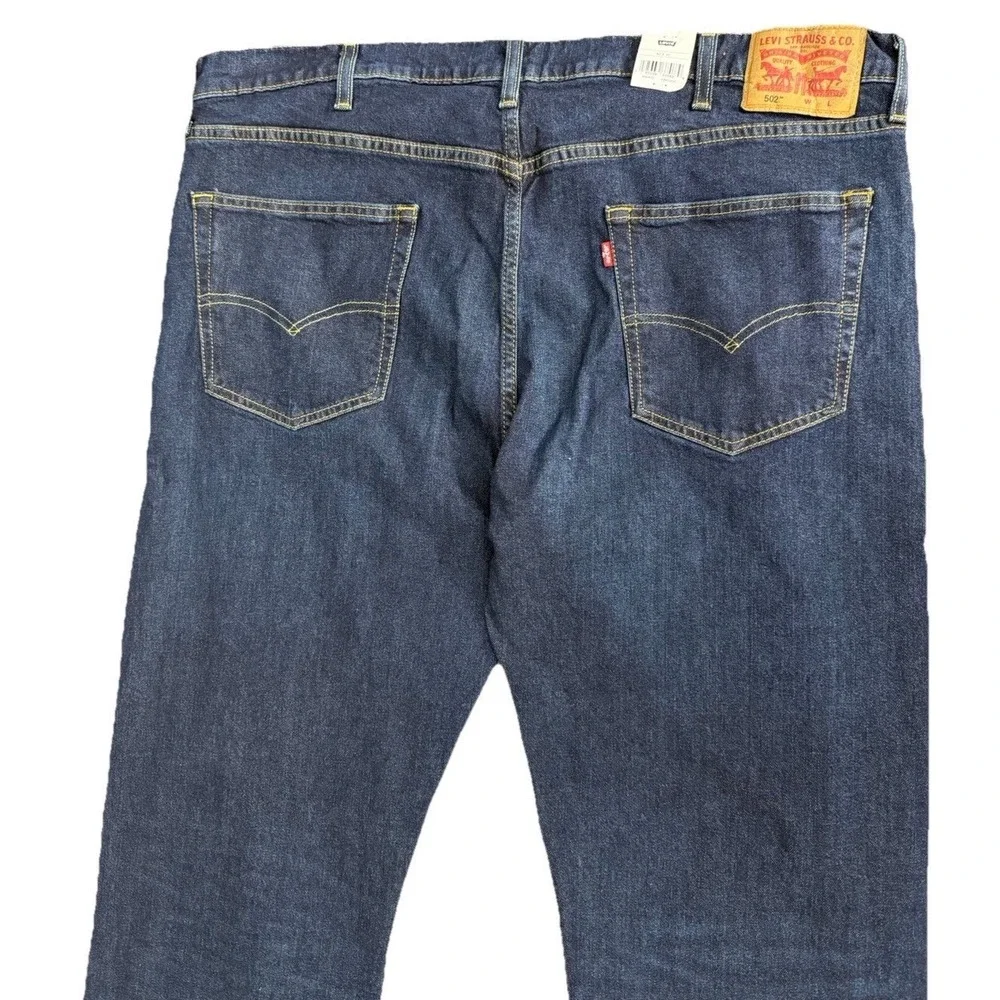 Levis Men's 502 Taper‎ Fit Stretch Jeans Clean Run - Dark Indigo Size 42X36 New
